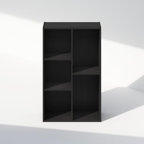 Image of Furinno Reed Closet Organizers and Storage, 5-Cube Reversible Closet Shelves, Closet Organization Shelf, 9.4 x 19.5 x 31.5, for Bedroom, Closet, Blackwood