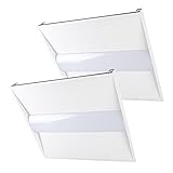 Cortelco 2x2 LED Troffer Center Basket Panel, Color Tunable 3000K/3500K/4000K/5000K, Watt Adjustable 20W/25W/30W/35W/40W-Up to 6000 Lumens, 0-10V Dimmable, 100-277V-ETL&DLC Qualified, 2-Pack