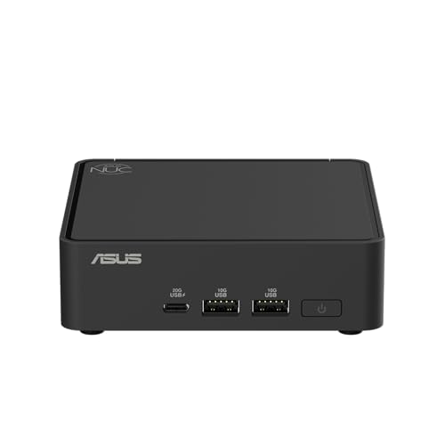Image of ASUS NUC 15 Pro Slim Full System Mini PC with Intel Series 1 Core 3 100U, 16GB DDR5 RAM, 512GB PCIe G4x4 NVMe SSD, Thunderbolt 4, WiFi 7 & Bluetooth 5.4, Toolless Chassis Access, VESA Mount Included