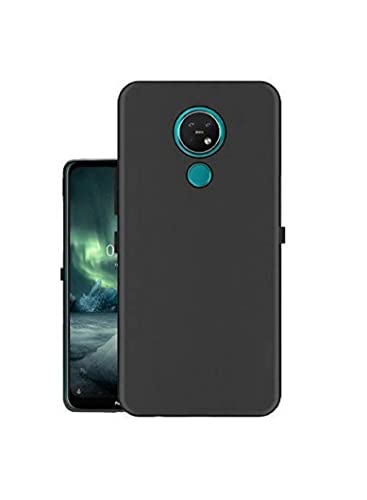 Image of Mobile Back Cover Case for Nokia 7.2 (Silicone Case|CameraProtection|Black SC1510)