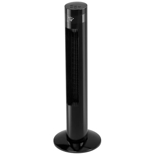 Image of Antarctic Star Tower Fan 85Oscillating Fan Quiet Cooling 12H Timer Remote Control Bladeless Electric 3 Speeds Wind 3 Modes, 35INCH, BLACK