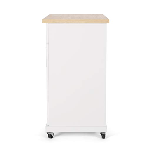 Christopher Knight Home Batavia Kitchen Cart, Natural + White #TOP6