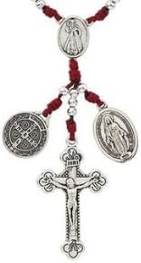 Westmon Works Divine Mercy Auto Rosary Marbled Glass Beads with Metal Crucifix and Centerpiece and Holy Prayer Card - Image 5