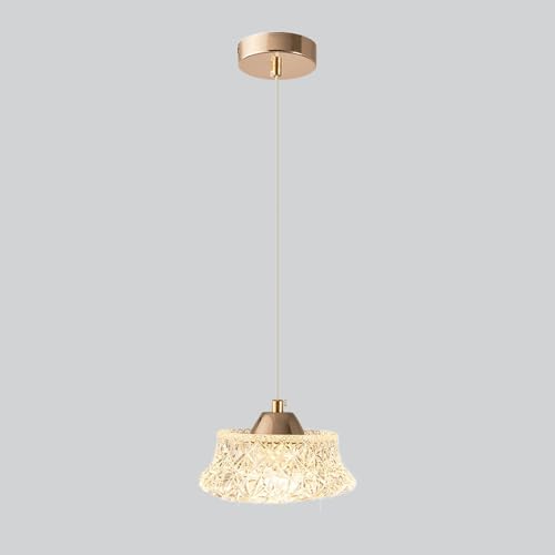 Suspension hauteur réglable LED dorée anti éblouissement pour salle à manger