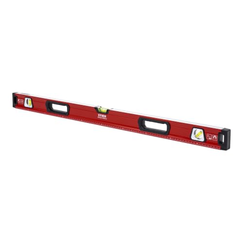 STIER Premium Wasserwaage, mit Magnet und drei Libellen, 1000 mm...