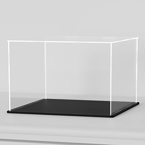 HOPEME Vitrine 20,3 x 15,2 x 17,8 cm, Acryl-Vitrine für Sammlerstücke, staubdichte Acryl-Vitrine mit Deckel und mattschwarzem Boden für Modelle und Actionfiguren