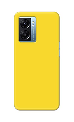 Image of Printed Hard Back Cover Case for Oppo A57 5G | Oppo A77 5G Back Cover (Plain Yellow) -1803