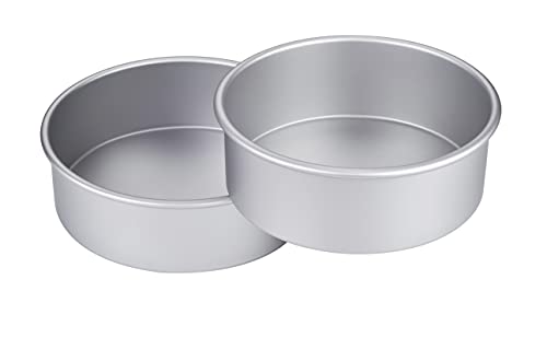 Rhjckmy Anodized Aluminum Round Cake Pan With Removable Bottom 8X3Inch,9X3Inch 2 Piecesdeep , Heavy Duty,Durable ,Easy To Clean A++++++Quality #TOP2