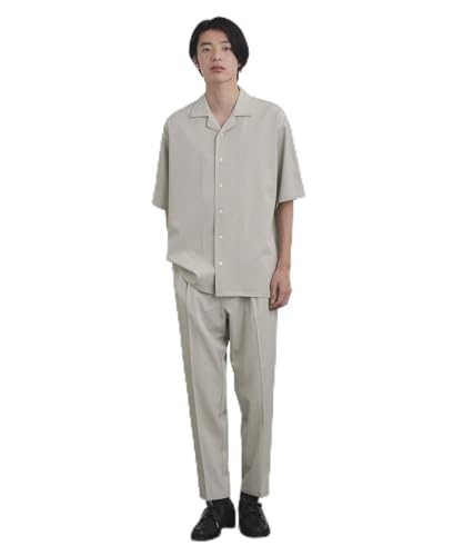 [ティーケー タケオキクチ] スーツセット 【暑い夏に最適!】 ルーズトロミシャツセットアップ/上下2点セット/接触冷感/ストレッチ/洗える/オープンカラーシャツ/ワイドテーパードパンツ 17065144 メンズ グレージュ(050) 01(S)