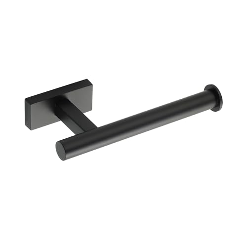 Mooche Porte Rouleau Papier Toilette, Longueur 17.6 CM, Papier Toilette Mural pour Salle de Bain/Cuisine, Derouleur Papier Toilette Murale en Acier Inoxydable SUS 304, Durable et Pratique, Noir