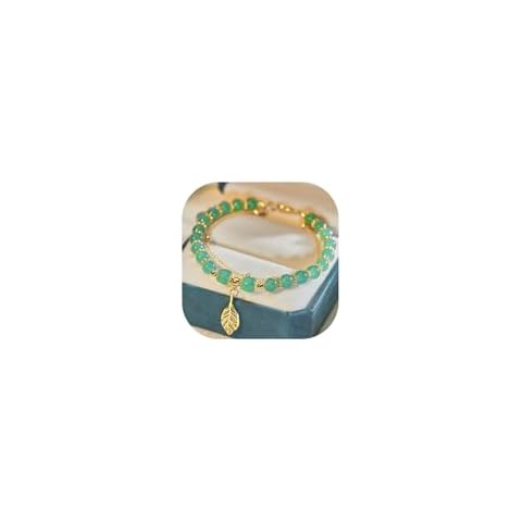 Hetian Jade Bracelet for Women 2024, Natural Green Nephrite Jade Bracelet with Gold Leaf Charm Bracelet, Lucky Handmade Jade Bracelet Ladies Jewelry Cover