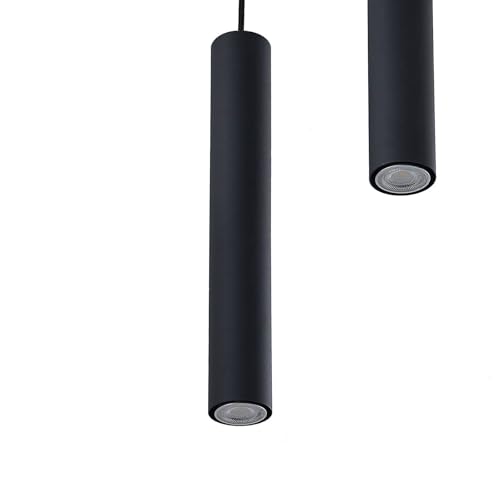 Suspension Sanad Lindby design moderne en métal noir mat à 5 spots - 7
