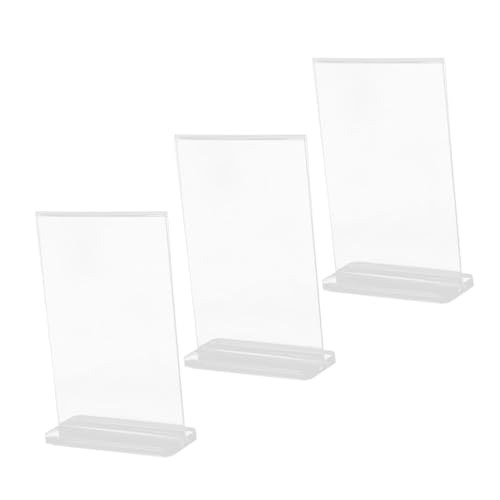 TOPBATHY Lot de 3 Présentoirs de Menu T Format A6 9x12,8 Cm Double Face en Acrylique Transparent, Support Code Qr Intégré, pour Restaurants, Bars et Événements Professionnels