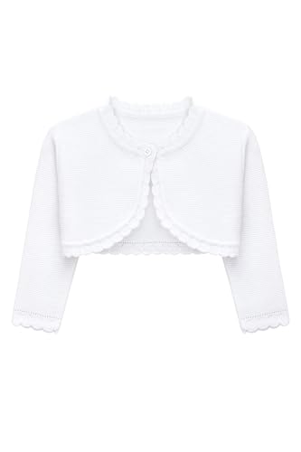 Lilax Baby Girls' Long Sleeve Cardigan Knit Button Closure Bolero Shrug