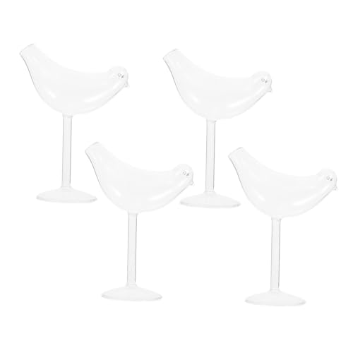 Toyvian Copas de Vino Transparentes con Diseño Creativo Vidrio Resistente para Cócteles y Jugos para Hogar y Celebraciones