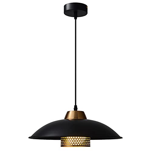 Suspension luminaire noir mat 38cm pour eclairage de cuisine
