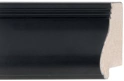 Picture Frame Moulding (Wood) 100ft Bundle - Traditional Black Finish - 2.25" Width - 5/8" Rabbet Depth