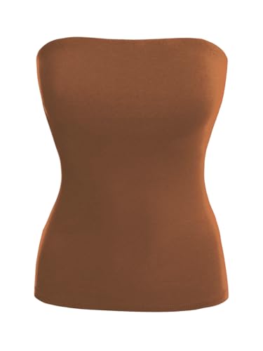 Image of MixMatchy Women's Stretchy Strapless Tube Top Y2K Bandeau Top