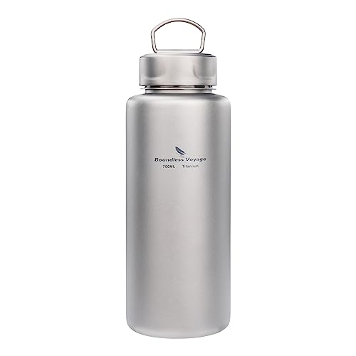 Boundless Voyage Titanium Bottle Single-layer Sports Water Bottle Ultralight Leakproof Drinkware for Outdoor Camping Hiking 700ml-Ti3012D
