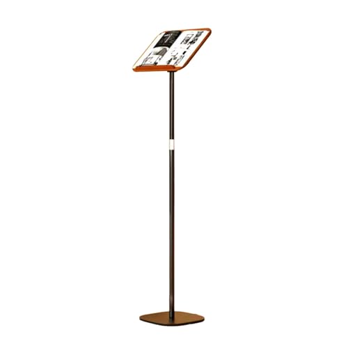 Soporte de lectura de pie, soporte de libros de altura ajustable, ángulo giratorio de 360° para oficina en casa, estante de música de madera