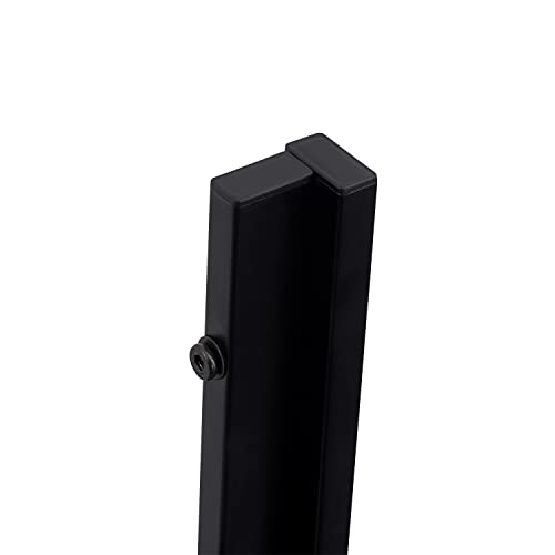 Dining Table Modern Minimallist Glass Kitchen Table Rectangular Black Resturant Table With Metal Legs 51In For 6 Persons,Black #TOP3