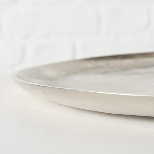 Servierplatte aus Aluminium in Silber mit 42 cm Durchmesser