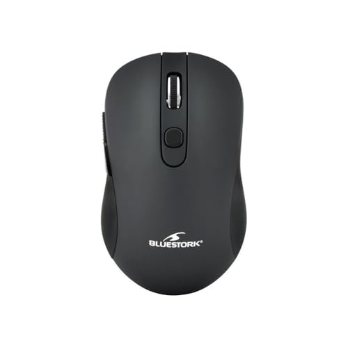 Bluestork Souris sans Fil 6 Boutons Rouge métal- 2,4 GHz - Jusque 1600 Dpi - Compatible Windows et Mac (Noir)