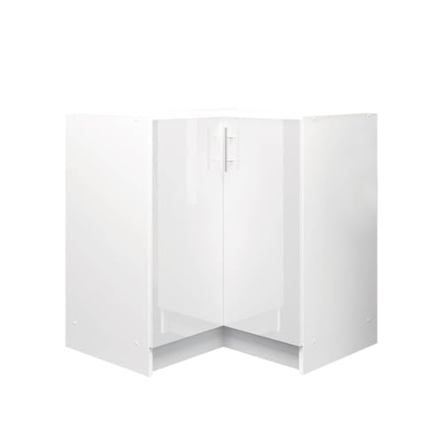 JD Greta Kitchen Base Corner Cabinet – 800mm – Base Kitchen Unit White Gloss
