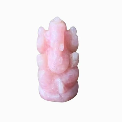 Image of SOULWISE Natural Rose Quartz Lord Ganesha Idol 7 cm Crystal Ganesh Murti for Home Temple Vastu Feng Shui Spiritual Decor Meditation Altar Ganpati Statue Gift