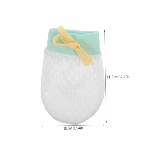 GALPADA 4 Pairs Newborn Scratch Cotton Mittens Lightweight Gloves with Drawstring for Boys Breathable Protection Pink Green2