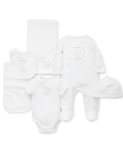 Image of Little Me Baby Layette Gift Set - Footie and Cap, Onesie, 3-Piece Bib And Burp Set, Swaddling Blanket, Baby Shower Gifts