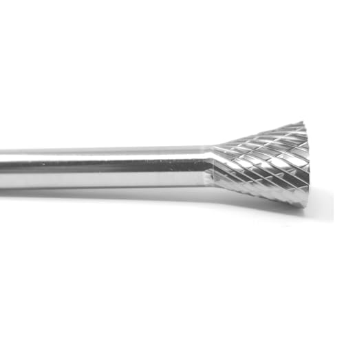 Fresa double cut de carburo 1/2" x 1/2" en vástago 1/4" miniatura 3