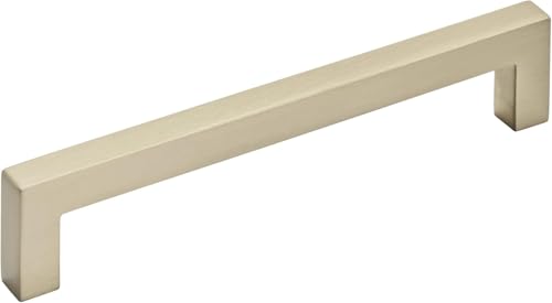 Image of Amerock | Cabinet Pull | Golden Champagne | 5-1 /16 inch (128 mm) Center to Center | Monument | 1 Pack | Drawer Pull | Drawer Handle | Cabinet Hardware