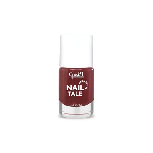 Image of Glam21 Nail Tale Nail Polish | Glossy Gel Finish | Rich Pigmentation | Chip Free | Quick Drying Formula | Long Lasting Nail Polish for Women | 9ml | Shade-01