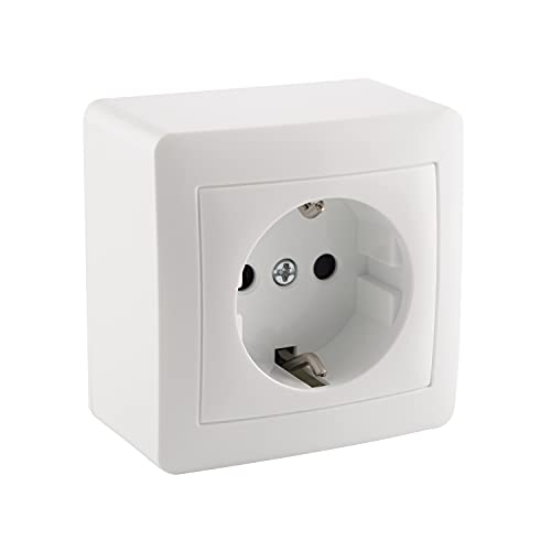 Aufputz | Steckdose | Doppelsteckdosen Wechselschalter | 1/2/3-fach | LED | ufputz Steckdose 1-fach x 1 Stück Cover