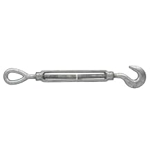 US Cargo Control 3/4 Inch x 6 Inch Eye and Hook Galvanized Turnbuckle, Working Load Limit 3,000 Pounds, Uses Tower, Suspension, Mining, Rigging, Tensioning