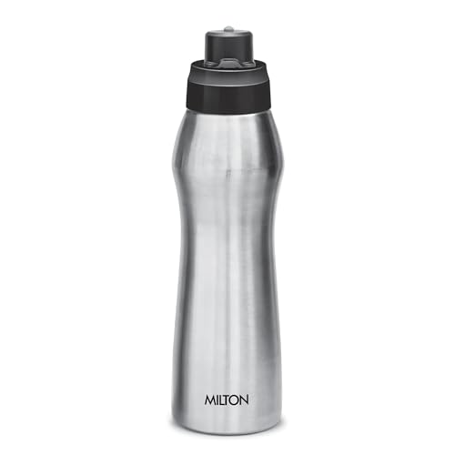 Image of MILTON Active 1000 Stainless Steel Water Bottle with Spout Mouth 885 ml, Single Walled, ISI Certified I Leak Proof Lid, Rust Proof I For School, Office, Gym I Silver