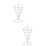 SOIMISS 2 Piezas Soporte De Viruta De Cono Tazas De Salsa De Tomate Cucharada para Freír Rejilla para Calentar Planchas Hamburguesas De Pavo Cesta De Cono De Helado Acero Inoxidable Silver