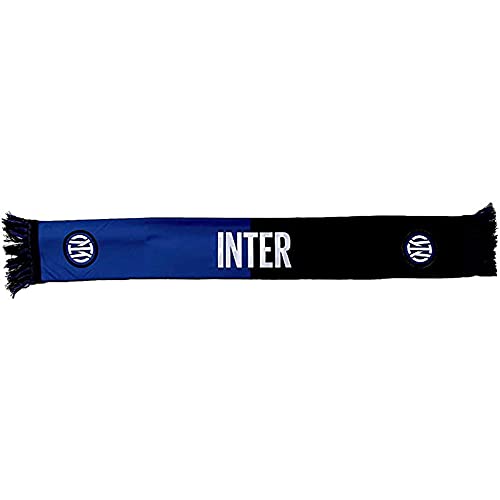 Sciarpa Ufficiale Inter. Modello 2021. Prodotto su licenza ufficiale F.C. Internazionale. 100% Poliestere. Nero Azzurro. Modello Inter, Nuovo Stemma.