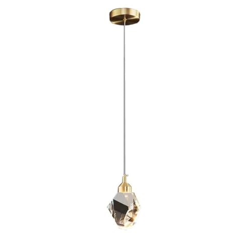 Lampe Suspendue en Cristal K9 Lustre Cuivre Réglable Salon et Lit