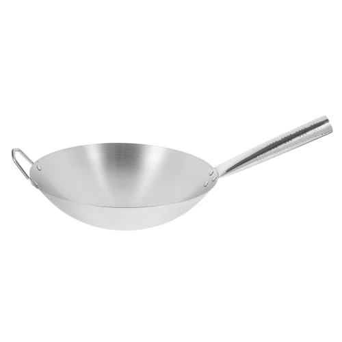 Wok de acero inoxidable antiadherente 12 pulgadas mango largo miniatura 1
