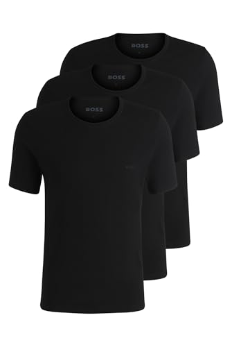 Set di tre magliette intime BOSS T-Shirt RN 3p Classic Maglietta, Black 1, XXL Uomo