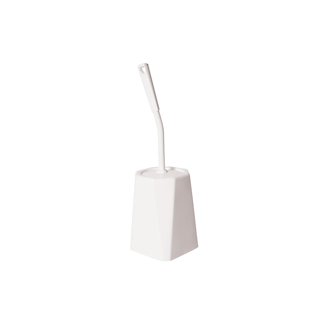 Abbey White Toilet Bowl Brush And Holder For Bathroom (Closed, )