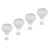 POPETPOP 4個 熱気球の形をしたランタン ぶら下げ飾り 屋外ランタン 中国紙ランプ パーティーハンギングランタン 提灯の装飾 パーティー提灯 ちょうちん 吊り下げ装飾 お祭り用提灯 白い