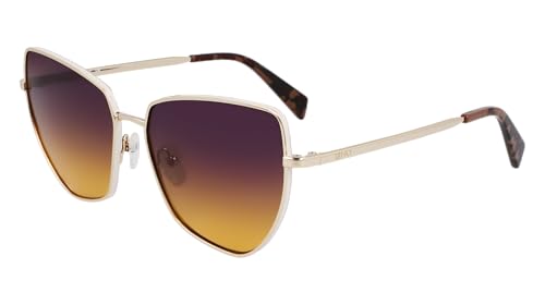 Liu Jo Lunettes de Soleil LJ159S 716 GOLD SHINY 58/16/140 Femme originale en métal doré