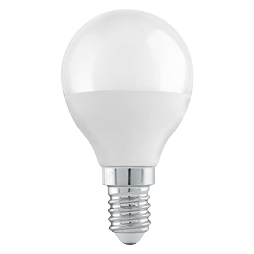 EGLO Ampoule LED E14 dimmable en étapes, lampe graduable en verre opaque, forme goutte, 4,9 watts (correspond à 40 watts), 470 lumens, blanc chaud, 3000 Kelvin, P45, Ø 4,5 cm