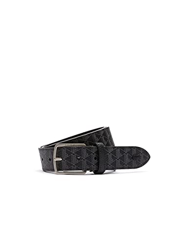 Lacoste Herren RC4041 Gürtel, Allover Monogram Noir Gri, 90 cm