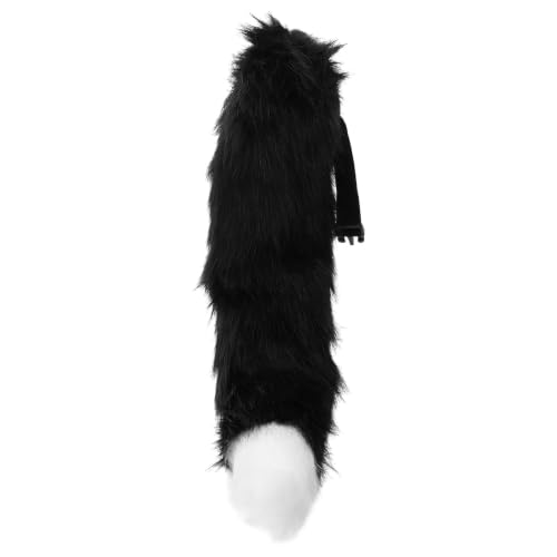 Queue de lapin en peluche noire déguisement cosplay Halloween ajustable
