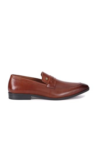 Image of Louis Philippe Men Premium Leather Breathable Lining Material Anti Slip with Heel TPR Sole Formal Slip-on Shoes