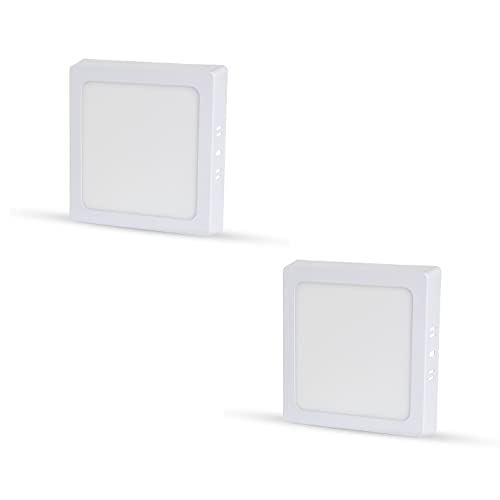 Image of D'Mak Aluminium 12 Watts Square Led Surface Panel Light Cool White, Pack Of 2